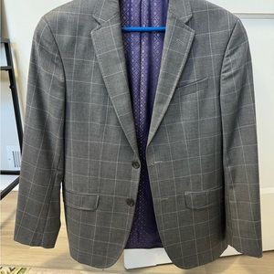 Ted Baker London Endurance/Jarrett windowpane blazer, 38S, gray